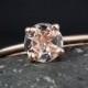 Rose Gold Blush Pink Morganite Solitaire Engagement Ring - Choose Your Setting