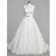 Ivory Azazie Farrah BG - Organza And Lace Sweetheart Keyhole Chapel Train Dress - Cheap Gorgeous Bridesmaids Store
