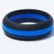 Fit Ring ™ Women’s Silicone Wedding Ring -Thin Blue Line -Powered by Arthletic™ - Law Enforcement Silicone Wedding Band - Safe Rings