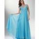 Prom Dress with Sheer Neckline in Turquoise - Crazy Sale Bridal Dresses