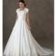 2017 A-Line Square Neck Short Sleeve Chapel Trailing Satin Bridal Wedding Gowns In Canada Wedding Dress Prices - dressosity.com