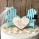 Custom Adirondack chairs wedding cake topper-beach wedding-destination wedding-beach-chairs