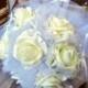 Bridal bouquet/White wedding flowers/White bouquet/Silk roses/Keepsake boquet/Elegant bridal bouquet/Real touch flowers/Wedding roses/Roses