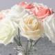 50pcs White Artificial Foam Rose-Ivory Real Touch Flowers For Wedding Bridal Bouquet Table Centerpiece Home Decoration FLWROS100