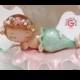 Mermaid Baby shower cake topper, sleeping baby mermaid centerpiece, under the sea, new mommy cake topper keepsake, sleeping baby decoration
