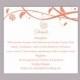 DIY Wedding Details Card Template Download Printable Wedding Details Card Orange Detail Card Elegant Information Card Editable Party Cards - $6.90 USD