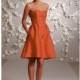 Exquisite Taffeta A-line Strapless Knee Length Bridesmaids Dress - overpinks.com