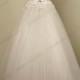 H1201 simple tulle a line wedding dress with beaded lace details