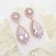 Rose Gold Bridal earrings, Rose Gold Teardrop earrings, Bridal jewelry, Crystal Wedding earrings, Rose Gold earrings, CZ earrings