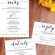 Wedding Invitation - Wedding Invite Template - Printable Wedding Invite - RSVP Card - Details Card - Instant Download - Wedding Invite Set