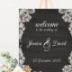 Wedding Decoration Sign Welcome to Our Wedding, Chalkboard Background with White Lace