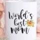 Christmas gifts for mom "World's best mom" coffee mug, mom birthday gifts, mom tea cup, gift idea, mothers day gifts, mom daughter MU390