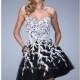 Black/White Lace Tulle Dress by La Femme - Color Your Classy Wardrobe