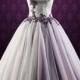 Purple Lace Ball Gown Style Wedding Dress 