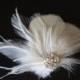 Feather Fascinator Wedding Accessories Ivory White Bridal Bridesmaid Special Occasion Hair Piece hairpiece