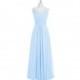 Sky_blue Azazie Pierrette - V Back V Neck Floor Length Chiffon Dress - Cheap Gorgeous Bridesmaids Store