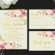 Printable Wedding Invitation, Floral Wedding Invitation, Boho Flowers, Wedding Invitations, Wedding Invitatin Set, Gold Wedding invitation
