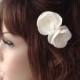 ivory flower hair pin, bridal accessory, brides flowers, bridesmaid gift - $12.00 USD