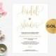 Bridal shower gold invitations - Printable Wedding Shower Invitations -Wedding Invitation - Printable Wedding Invitations - PDF #WDH0094 - $6.50 EUR
