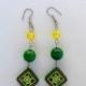 Green earrings, spring earrings, polymer clay earrings, beaded earrings, cheerful earrings, gift for girl, gift for sister, birthday gift