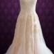 Blush Pink Boho Beach Lace Wedding Dress With Plunging Neckline 