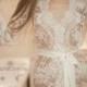 Short Lace Bridal Robe D4(Lingerie), Bridal Lingerie, Wedding Lingerie, Honeymoon, For Her, For Woman