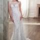 Elegant Lace Bateau Neckline Natural Waistline Sheath Wedding Dress - overpinks.com