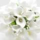 Artificial Wedding Flowers, White Calla Lily Brides Bouquet Posy