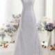 Divine Straps Natural Train Lace Sleeveless Zipper With Buttons Wedding Dress with Appliques CWXT14013 - Top Designer Wedding Online-Shop