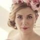Pink flower crown, Bridal floral crown, Flower headband, Flower wreath, Rustic wedding crown, Bridal headband, Statement headpiece