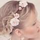 Pink flower crown, rustic head wreath, wedding headband, bridal hair, wedding crown, Rose gold wedding, style **Christina**