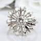 Vintage Retro Diamond Starburst Engagement Ring 0.55ctw Diamond Wedding Ring 14K White Gold Diamond Cluster Snowflake Anniversary Ring Sz 7