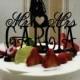Silhouette  Cake Topper , Monogram Cake Topper Mr and Mrs  With Your Last (Family)Name - Handmade Custom Rustic  Wedding Cake Topper