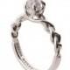 Raw Diamond Engagement Ring - 18K White Gold and Rough Diamond engagement ring, Unique Engagement ring, rough diamond ring,  2