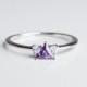 Amethyst Engagement Ring - Trillion Cut Ring - Trillion Ring - Trillion Engagement Ring - Triangle Ring - White Gold Jewelry