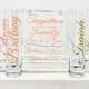 Family Blended Unity Sand Ceremony Glass Containers - Glass Block with Together we make a Family - Personalized - Side vessels - Coral Gold