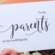 TO MY PARENTS on my Wedding Day Card, Shimmer Envelope, Wedding Note Card, To My Mother Card, To My Father Card, Wedding Stationery