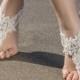 Bridal Anklet, Lace Barefoot Sandals, FREE SHIPPING Beach Wedding Barefoot Sandals, Lace Wedding Shoes Beach Shoes Beach Sandals Pool Party - $35.90 USD