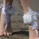 FREE SHIP White lace barefoot sandals wedding barefoot, Flexible wrist lace sandals Beach wedding barefoot sandals, White barefoot sandals, - $32.90 USD