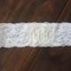 ELEGANT MONOGRAMMED GARTER in Ivory  / lace garter / toss garter / Elegant wedding / vintage garter