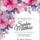 Hibiscus wedding invitation card template - Unique vector illustrations, christmas cards, wedding invitations, images and photos by Ivan Negin