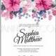 Hibiscus wedding invitation card template - Unique vector illustrations, christmas cards, wedding invitations, images and photos by Ivan Negin