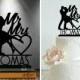 Mr & Mrs Happy Personalized Wedding Cake Topper, Customizable Lastname, Removable Stakes, Wood Base for After Event, Gift, Keepsake CTWD009A