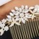 Gold Wedding Hair Flower Accessories For Brides