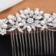 Vintage Pearl Crystal Hair Comb Bridal Hair Jewelry Silver