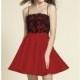 Black/Red Beaded Mini Dress by Dave and Johnny - Color Your Classy Wardrobe