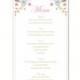 Wedding Menu Template DIY Menu Card Template Editable Text Word File Instant Download Colorful Menu Floral Menu Printable Menu 4x7inch - $6.90 USD