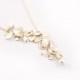 Bridal Jewelry Double Orchid Gold Wedding Necklace