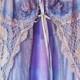 Periwinkle Blue and Lavender, Bohemian Dress, Knee Length,Art Nouveau Dress, Boho  Wedding, Sustainable, Size M , Sweet Savage Love