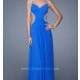 Open Back Beaded Straps Prom Dress by La Femme - Discount Evening Dresses 